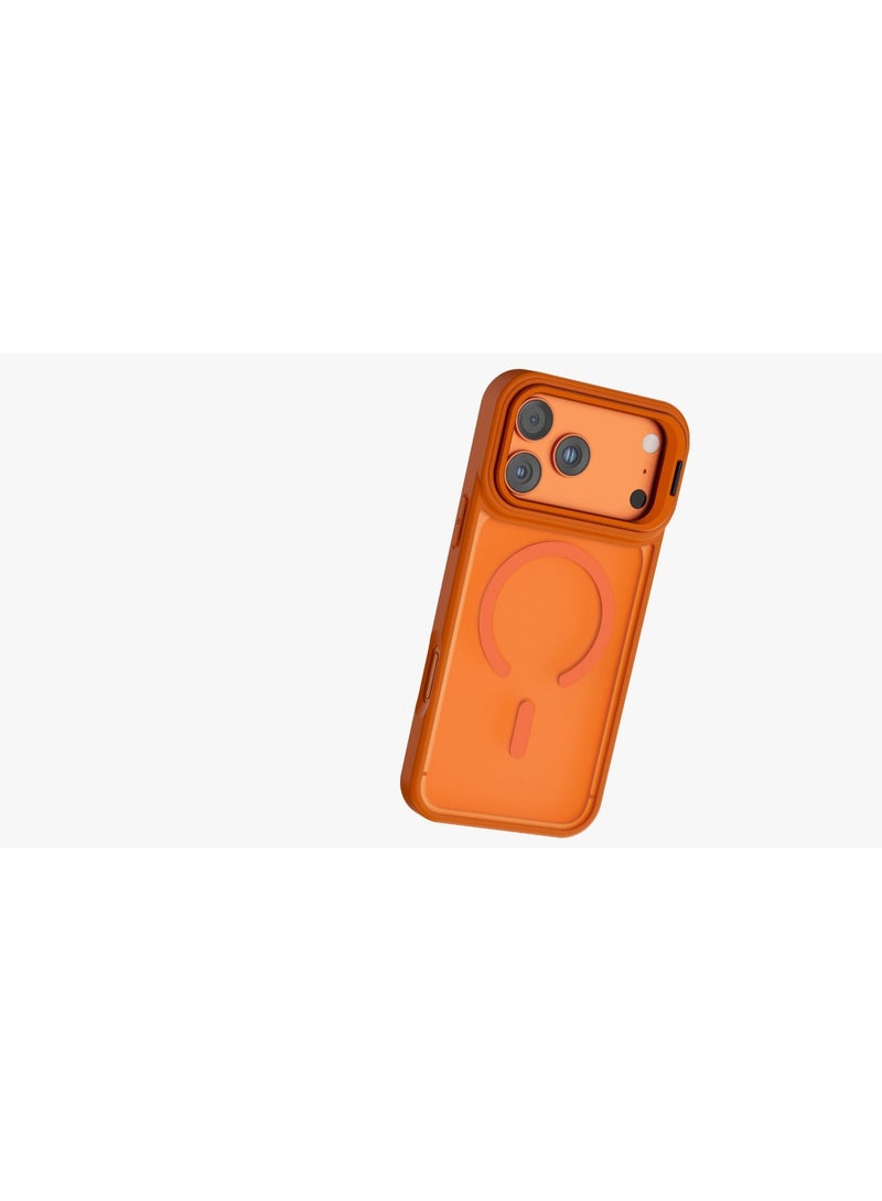 LEVELO Solo Pro Camera Kickstand Case for iPhone 17 Pro, MagSafe Compatible, Strong Magnets, Raised Camera Bezel & Shock‑Resistant Bumper, Metal Ring Stand – Orange - Image 2